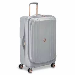 DELSEY Paris Eclipse DLX Expandable Luggage With Spinner Wheels, Harbor Gray, Checked-Large 29 Inch