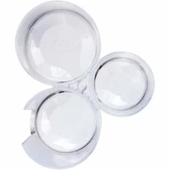 GROOVI BEAUTY Acrylic Triple Round Make Up Container (3 Connected Towers) - Compact Size, Great Storage Container For Cosmetics, Bathroom And Vanity Supplies - Qtips, Cotton Balls - 5.5"x5.9"x5.25" -TRAVELPRO Sales 41PlvRdUMsL