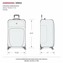 SwissGear Sion Softside Luggage With Spinner Wheels, Dark Grey, Checked-Medium 25-Inch -TRAVELPRO Sales 41Pm4A4n5yL