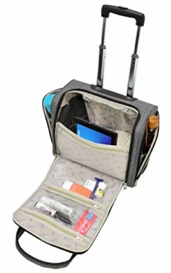 London Fog Knightsbridge II 15" 2-Wheel Under The Seat Bag, Grey Sapphire Plaid -TRAVELPRO Sales 41Q8ZYrxv4L