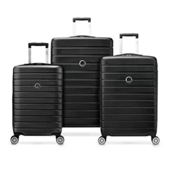 DELSEY Paris Jessica Hardside Expandable Luggage With Spinner Wheels (Black, 3-Piece Set (21/25/29))