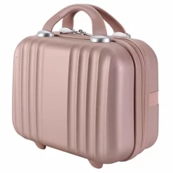 Exttlliy Mini Hard Shell Hard Travel Luggage Cosmetic Case, Small Portable Carrying Case Suitcase For Makeup (Rose Gold)