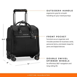 Briggs & Riley Rhapsody Softside Underseat Carry On Cabin Spinner, Black, Wide 16-Inch -TRAVELPRO Sales 41QiJNPhEOL