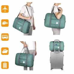 Wandf Foldable Travel Duffel Bag Luggage Sports Gym Water Resistant Nylon (E-Denim Green With Strap) -TRAVELPRO Sales 41RBxscb7SL