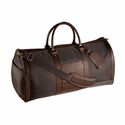 Andrew Philips Leather Nylon Metro Convertible Duffle/Garment Bag In Brown 1 Andrew Philips Leather Nylon Metro Convertible Duffle/Garment Bag In Brown