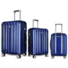FOCHIER F Hard Shell Luggage 3 Piece Set With Spinner Wheels, Expandable Lightweight Suitcase With TSA Lock 20 24 28 Inch, Blue