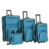 Rockland Journey Softside Upright Luggage Set, Turquoise, 4-Piece (14/19/24/28)