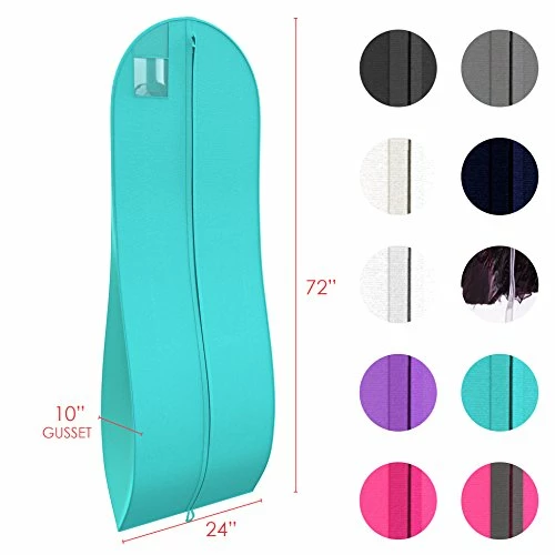 Women's Long Dress Bag – Breathable Wedding Gown Garment Bag -72x24”, 10” Gusset 3 Women's Long Dress Bag – Breathable Wedding Gown Garment Bag -72x24”, 10” Gusset - Image 3