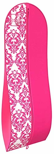 Gusseted Gown Garment Bag For Women’s Prom And Bridal Wedding Dresses - Travel Folding Loop, ID Window-72” X 24” With 10” Tapered Gusset - Fuchsia / White - By Your Bags 3 Gusseted Gown Garment Bag For Women’s Prom And Bridal Wedding Dresses - Travel Folding Loop, ID Window-72” X 24” With 10” Tapered Gusset - Fuchsia / White - By Your Bags - Image 3