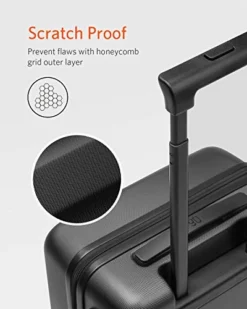 NINETYGO Carry On Luggage 22x14x9 With Spinner Wheels, 100% Polycarbonate Hardside Luggage, Carry On Suitcase With TSA Lock For Travel, Super Durability & Slim Simplistic Design (20-Inch Black) -TRAVELPRO Sales 41TUu5d1cjL