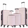 4 Piece Luggage Sets, Expandable Hardshell ABS Luggage Sets With TSA Lock Spinner Wheels Travel Suitcases Set (4 PCS, TSA Lock+Expandable, Rose Gold)