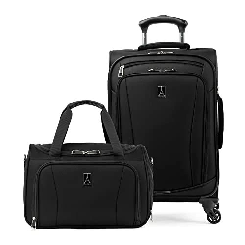 Travelpro Runway 2-piece Luggage Set, Carry On Softside Expandable 4-Wheel Spinner Suitcase & Carry On UnderSeat Luggage Soft Tote Bag, Men And Women, Black 1 Travelpro Runway 2-piece Luggage Set, Carry On Softside Expandable 4-Wheel Spinner Suitcase & Carry On UnderSeat Luggage Soft Tote Bag, Men And Women, Black