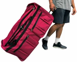 Gothamite 36-inch Rolling Duffle Bag With Wheels | Luggage Bag | Hockey Bag | XL Duffle Bag With Rollers | Heavy Duty 1200D Polyester (Fuchsia)