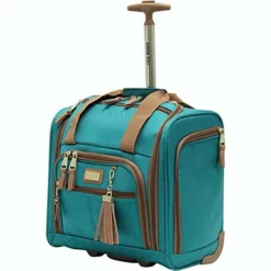 Steve Madden Designer Luggage Collection- 3 Piece Softside Expandable Lightweight Spinner Suitcases- Travel Set Includes Under Seat Bag, 20-Inch Carry On & 28-Inch Checked Suitcase (Harlo Teal Blue) -TRAVELPRO Sales 41UiNR3J3qL