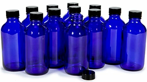 Vivaplex, 12, Cobalt Blue, 4 Oz Glass Bottles, With Lids 1 Vivaplex, 12, Cobalt Blue, 4 Oz Glass Bottles, With Lids