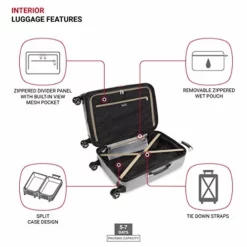 SwissGear 7585 Hardside Spinner Luggage, Silver, Checked-Medium 23-Inch -TRAVELPRO Sales 41Vx5vwm0DL