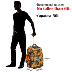 20 Inches Big Storage Multifunction Travel Wheeled Rolling Backpack Luggage Books Laptop Bag By HollyHOME -TRAVELPRO Sales 41W9D8cQYdL