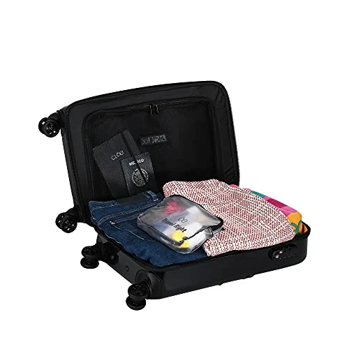 Cloe Carry-On 20 Inch Hybrid Luggage With 360º-spinner Wheels In Black Color 9 Cloe Carry-On 20 Inch Hybrid Luggage With 360º-spinner Wheels In Black Color - Image 9
