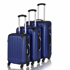 Goplus 3Pcs Luggage Set, Hardside Travel Rolling Suitcase, 20/24/28 Rolling Luggage Upright, Hardshell Spinner Luggage Set With Telescoping Handle, Coded Lock Travel Trolley Case (Dark Blue) -TRAVELPRO Sales 41WhGMo 2BaUL