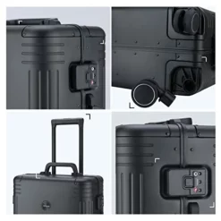 VERAGE Birmingham Aluminum Carry On Suitcase, Hardside International Spinner Luggage,Black, IATA Carry-On 20-Inch -TRAVELPRO Sales 41XAPP3 nlL