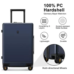 LEVEL8 Elegance Checked Luggage, 24 Inch Hardside Suitcase, Lightweight PC Matte Hardshell With TSA Lock, Spinner Wheels - Navy Blue 11 LEVEL8 Elegance Checked Luggage, 24 Inch Hardside Suitcase, Lightweight PC Matte Hardshell With TSA Lock, Spinner Wheels - Navy Blue -TRAVELPRO Sales 41XJr3tASZL