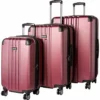 Kenneth Cole Reaction Reverb Hardside 8-Wheel 3-Piece Spinner Luggage Set: 20" Carry-on, 25", 29", Raspberry