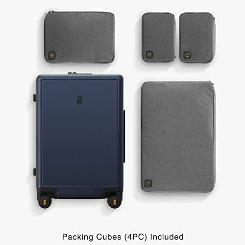 LEVEL8 Elegance Checked Luggage, 24 Inch Hardside Suitcase, Lightweight PC Matte Hardshell With TSA Lock, Spinner Wheels - Navy Blue 6 LEVEL8 Elegance Checked Luggage, 24 Inch Hardside Suitcase, Lightweight PC Matte Hardshell With TSA Lock, Spinner Wheels - Navy Blue - Image 6