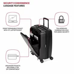 SwissGear 8836 Durable Expandable Spinner Luggage, Black, Carry-On 20-Inch -TRAVELPRO Sales 41 jIdlURL