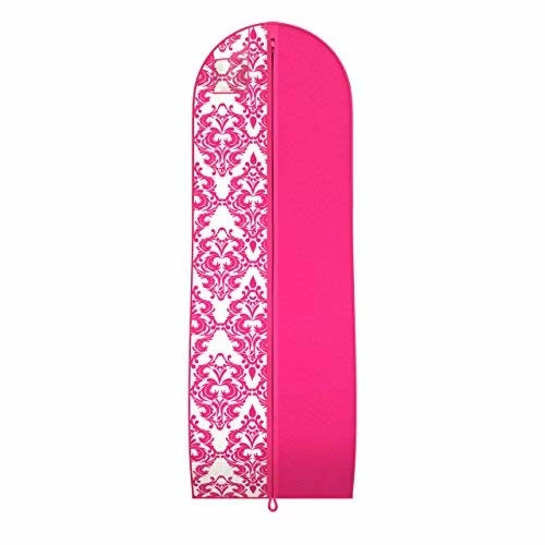 Gusseted Gown Garment Bag For Women’s Prom And Bridal Wedding Dresses - Travel Folding Loop, ID Window-72” X 24” With 10” Tapered Gusset - Fuchsia / White - By Your Bags 2 Gusseted Gown Garment Bag For Women’s Prom And Bridal Wedding Dresses - Travel Folding Loop, ID Window-72” X 24” With 10” Tapered Gusset - Fuchsia / White - By Your Bags - Image 2
