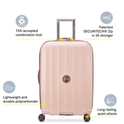 DELSEY Paris St. Tropez Hardside Expandable Luggage With Spinner Wheels, Pink, Checked-Medium 24 Inch -TRAVELPRO Sales 41 AZ5QLthL