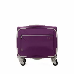 Cloe Under Seat 16 Inch Water-Resistant Textile Luggage With 360º-spinner Wheels In Purple Color