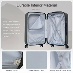 Ceilo ABS Hardside Luggage Sets With USB Interface Laptop Pocket,Lightweight Carry On Suitcase With TSA Lock&360°Spinner Wheels,Black,3-Piece Travel Luggage Set (20/24/28) -TRAVELPRO Sales 41boxjBs6zL