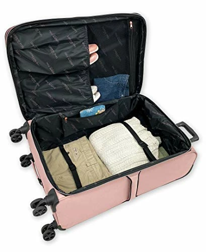 LONDON FOG Bromley Softside Expandable Spinner Luggage, Rose Gold, Checked-Medium 24-Inch 2 LONDON FOG Bromley Softside Expandable Spinner Luggage, Rose Gold, Checked-Medium 24-Inch - Image 2