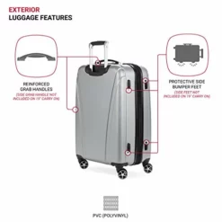 SwissGear 7585 Hardside Spinner Luggage, Silver, Checked-Medium 23-Inch -TRAVELPRO Sales 41d56K6WxVL