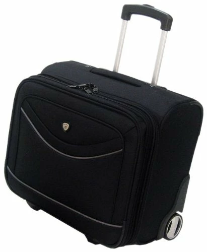 Olympia Luggage Deluxe Rolling Overnighter,Black,One Size 2 Olympia Luggage Deluxe Rolling Overnighter,Black,One Size - Image 2
