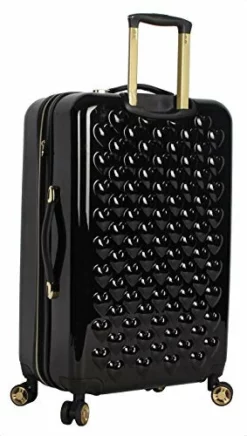 Betsey Johnson 26 Inch Checked Luggage Collection - Expandable Scratch Resistant (ABS + PC) Hardside Suitcase - Designer Lightweight Bag With 8-Rolling Spinner Wheels (Heart To Heart Black) -TRAVELPRO Sales 41fEAGnesuL