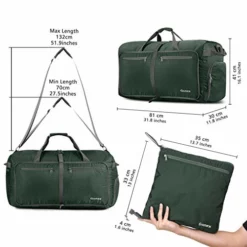 Gonex 100L Foldable Travel Duffel Bag For Luggage Gym Sports, Lightweight Travel Bag With Big Capacity, Water Repellent (Dark Green) -TRAVELPRO Sales 41f Gl5gksL