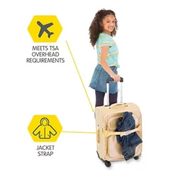 Bixbee Kids Luggage, Kids Luggage With Wheels For Girls & Boys With Telescoping Pullout Handle, Strap And Pockets- Lightweight Kids Suitcase & Carry On Bag For Airport, Travel, Overnight In Gold -TRAVELPRO Sales 41fn3FSX8kS