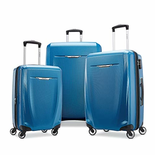 Samsonite Winfield 3 DLX Hardside Expandable Luggage With Spinners, Blue/Navy, Checked-Medium 25-Inch 2 Samsonite Winfield 3 DLX Hardside Expandable Luggage With Spinners, Blue/Navy, Checked-Medium 25-Inch - Image 2