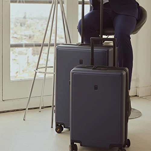 LEVEL8 Elegance Checked Luggage, 24 Inch Hardside Suitcase, Lightweight PC Matte Hardshell With TSA Lock, Spinner Wheels - Navy Blue 7 LEVEL8 Elegance Checked Luggage, 24 Inch Hardside Suitcase, Lightweight PC Matte Hardshell With TSA Lock, Spinner Wheels - Navy Blue - Image 7