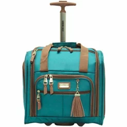 Steve Madden Designer Luggage Collection- 3 Piece Softside Expandable Lightweight Spinner Suitcases- Travel Set Includes Under Seat Bag, 20-Inch Carry On & 28-Inch Checked Suitcase (Harlo Teal Blue) -TRAVELPRO Sales 41heaMpMSJL