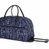 Nicole Miller Wheeled Duffel Carry On Bag (14in, Signature Navy)