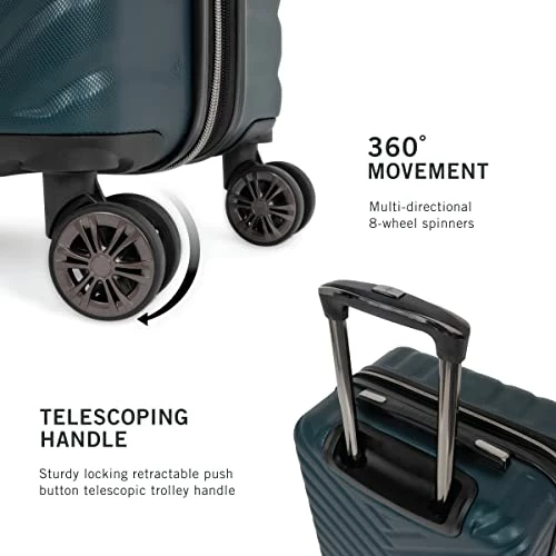 Kenneth Cole Reaction Women's Madison Square Hardside Chevron Expandable Luggage, Emerald, 20-Inch Carry On 3 Kenneth Cole Reaction Women's Madison Square Hardside Chevron Expandable Luggage, Emerald, 20-Inch Carry On - Image 3