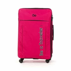 Cloe Checked Large 28 Inch Water-Resistant Luggage With 360º-spinner Wheels In Magenta Color