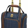 London Fog Kensington II 15" 2-Wheel Under The Seat Bag, Navy Window Pane