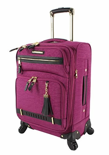 Steve Madden Designer Luggage Collection - Lightweight Softside Expandable Suitcase For Men & Women - Durable 20 Inch Carry On Bag With 4-Rolling Spinner Wheels (Peek-A-Boo Purple) 1 Steve Madden Designer Luggage Collection - Lightweight Softside Expandable Suitcase For Men & Women - Durable 20 Inch Carry On Bag With 4-Rolling Spinner Wheels (Peek-A-Boo Purple)