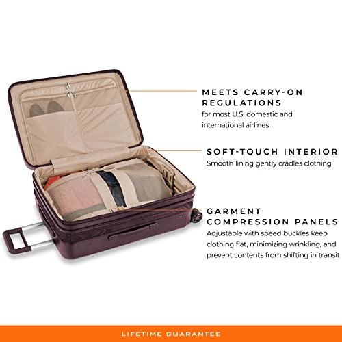 Briggs & Riley Sympatico Hardside Medium Spinner Luggage, Plum, 27-Inch Checked 16 Briggs & Riley Sympatico Hardside Medium Spinner Luggage, Plum, 27-Inch Checked - Image 16