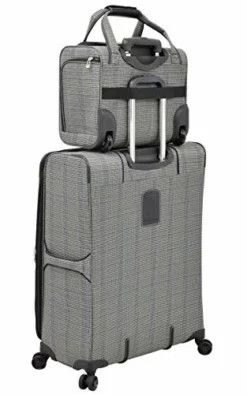 London Fog Knightsbridge II 15" 2-Wheel Under The Seat Bag, Grey Sapphire Plaid -TRAVELPRO Sales 41lW5bJm6bL