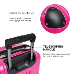 KENNETH COLE REACTION Out Of Bounds Luggage Collection Lightweight Durable Hardside 4-Wheel Spinner Travel Suitcase Bags, Magenta, 20-Inch Carry On -TRAVELPRO Sales 41lev9g9C8L