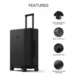 LEVEL8 Elegance Matte Carry-On Luggage, 20” Hardside Suitcase, Lightweight PC Matte Hardcase Spinner Trolley For Luggage, TSA Approved Cabin Luggage With 8 Spinner Wheels- Black, 20-Inch Carry-On -TRAVELPRO Sales 41lmPGysCQL